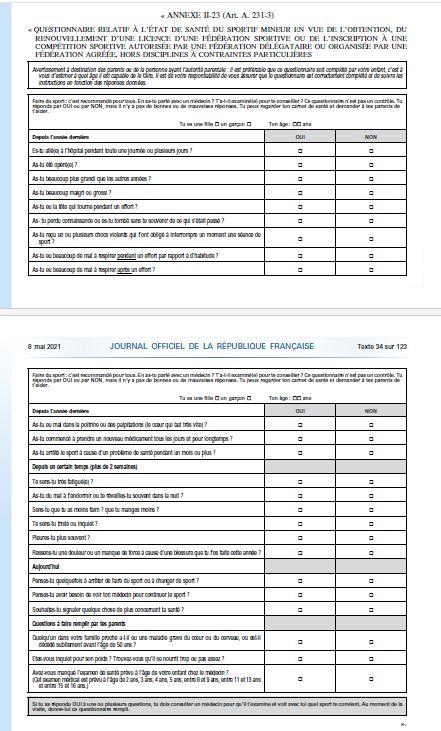 Ffd questionnaire sante mineurs